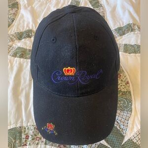 Vintage Crown Royal Embroidered Black Baseball Cap